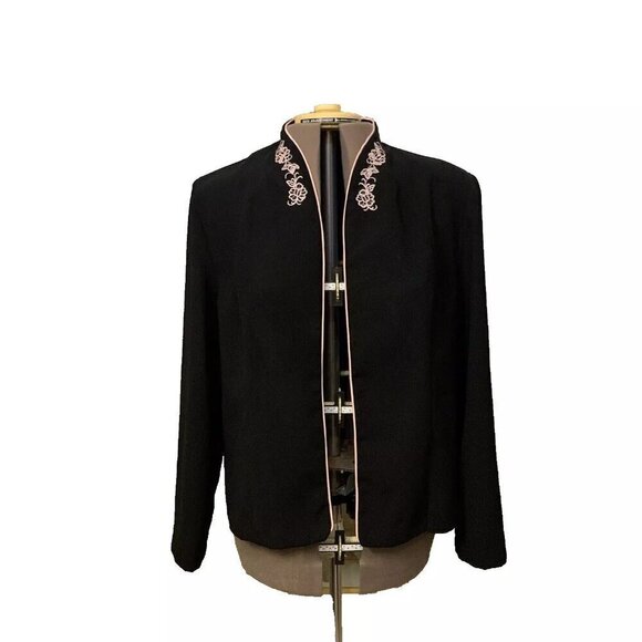 Sag Harbor. Size 18. Open Front Unlined Lightweight Jacket. Embroidered. B76 - Picture 1 of 6
